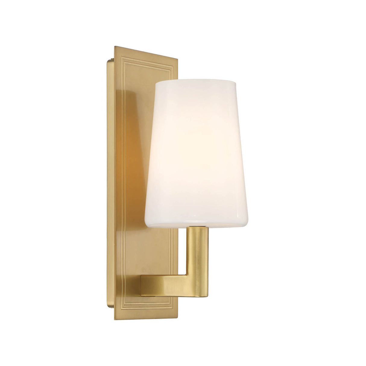 Fyn Wall Sconce 12", Aged Brass with Opal Glass