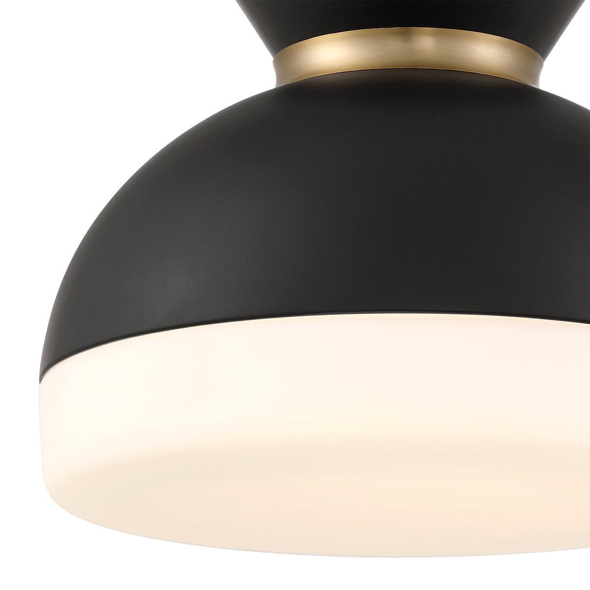 Elody Medium Flush Mount 15", Matte Black and Brass