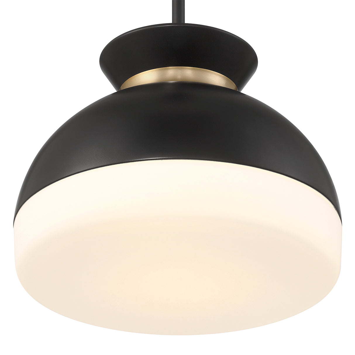 Elody Medium Pendant 15", Matte Black and Brass