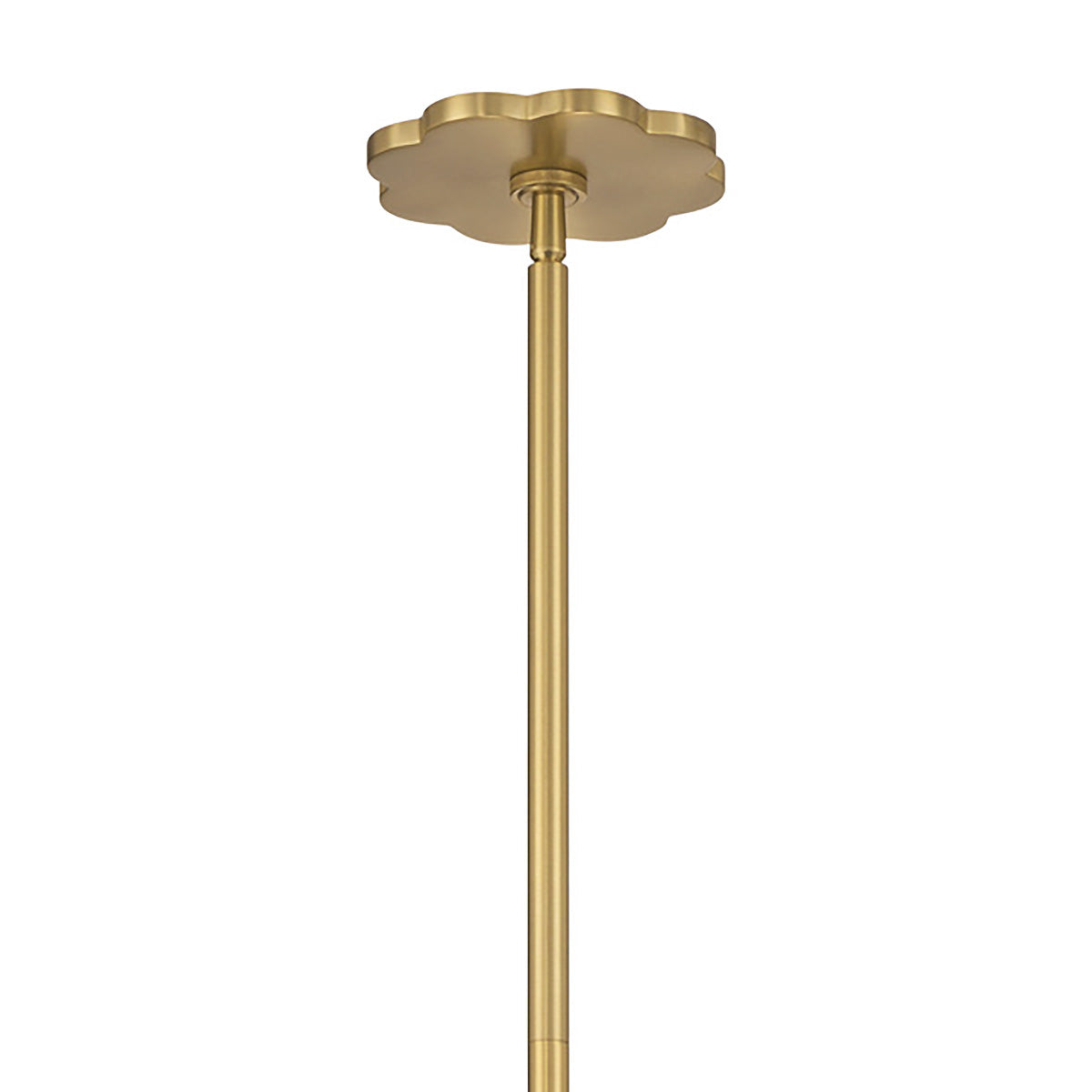 Claire Medium Pendant 15", Brass and Strie Glass