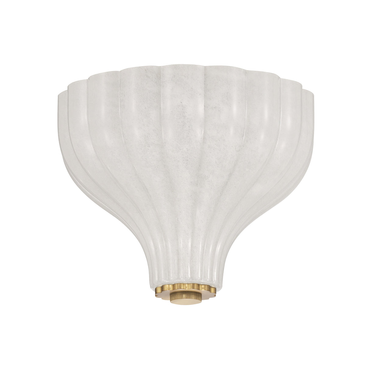 Claire Semi-Flush 10", Brass and Strie Glass