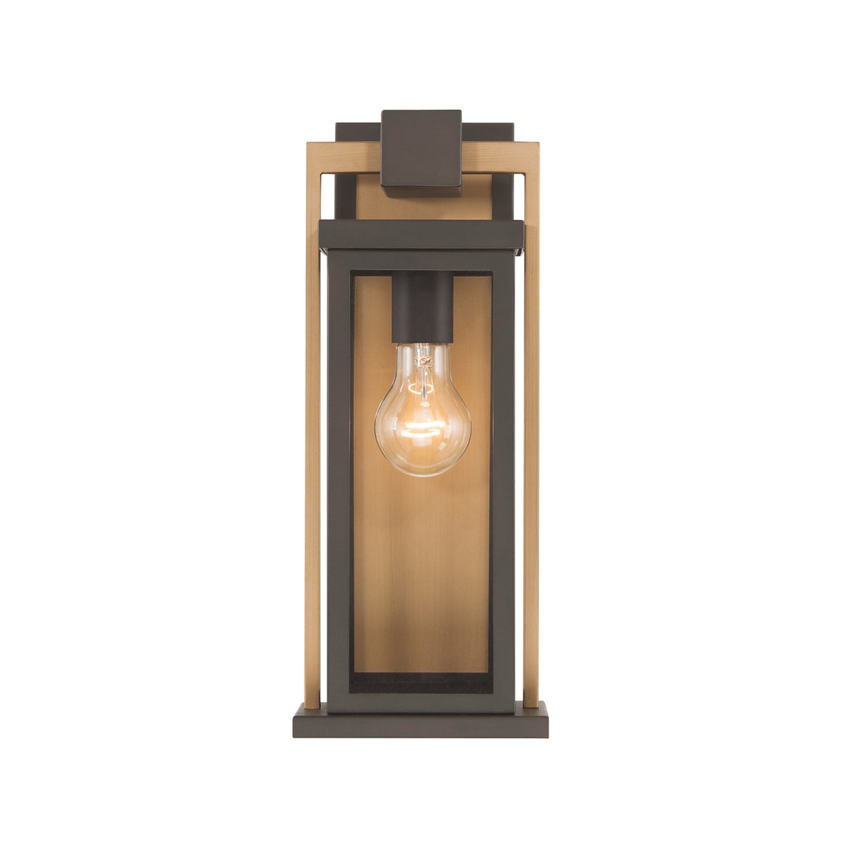 Quinlan Outdoor Wall Light, Small 15", Bronze and Textured Gold
