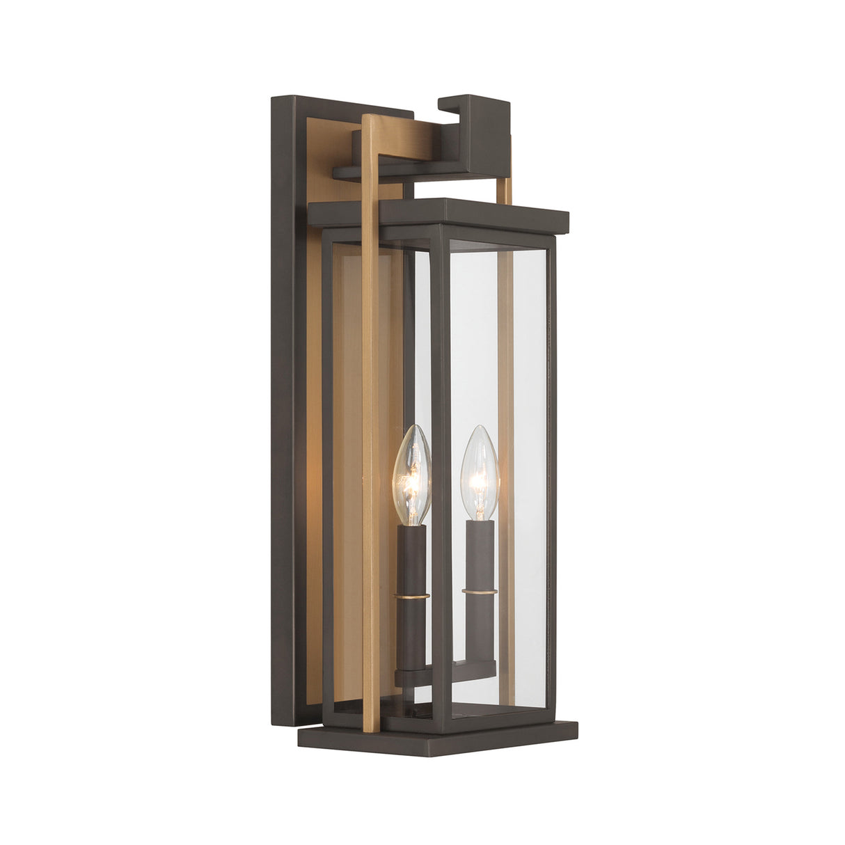 Quinlan Outdoor Wall Light, Medium 19", Bronze and Textured Gold