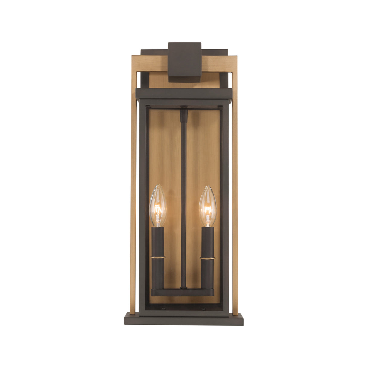 Quinlan Outdoor Wall Light, Medium 19", Bronze and Textured Gold