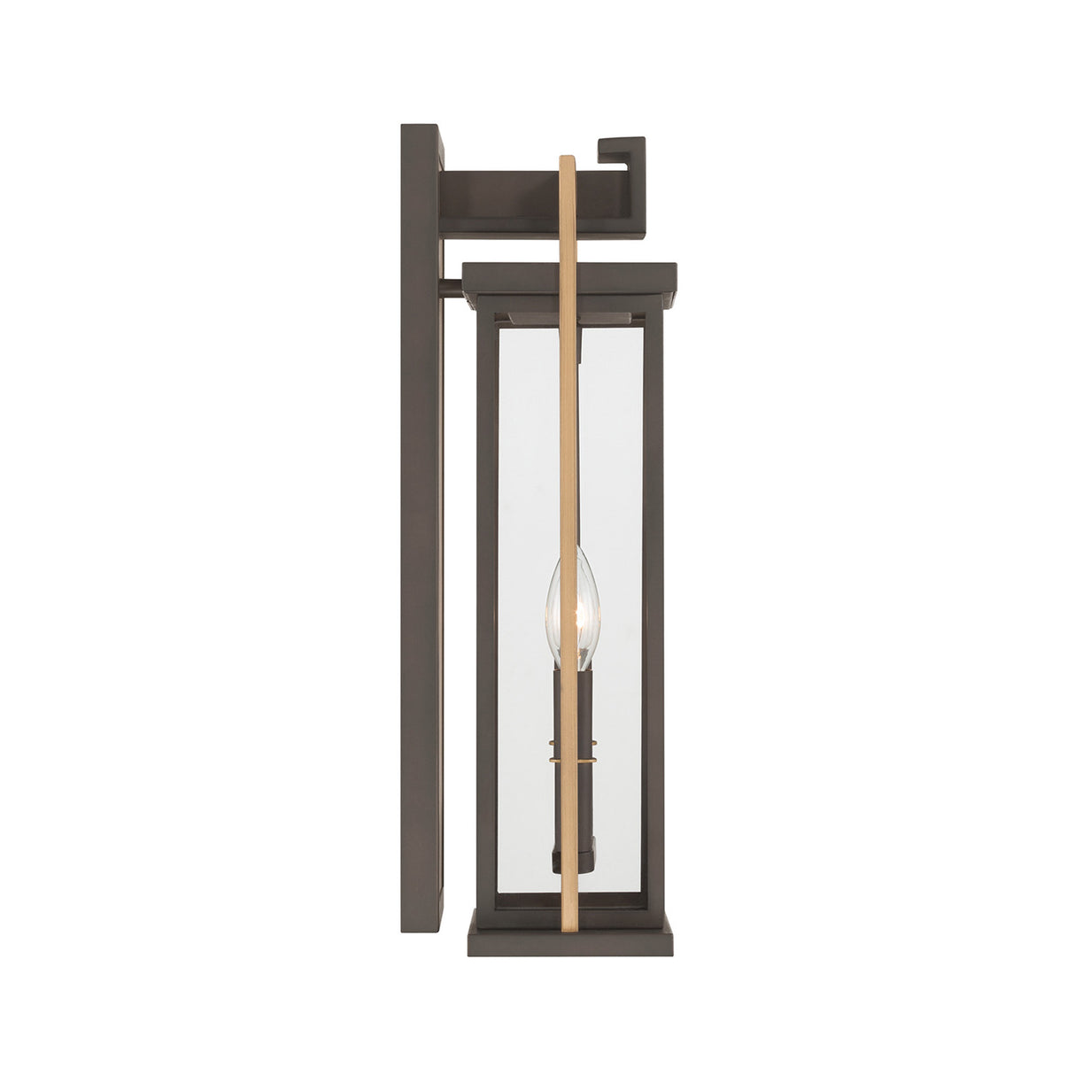 Quinlan Outdoor Wall Light, Medium 19", Bronze and Textured Gold