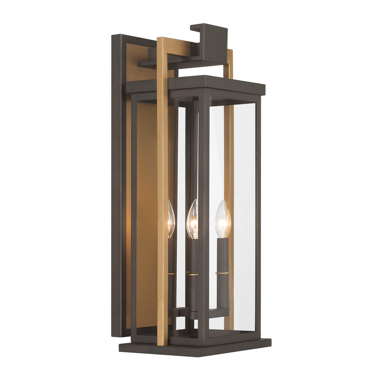 Quinlan Outdoor Wall Light, Large 24", Bronze and Textured Gold