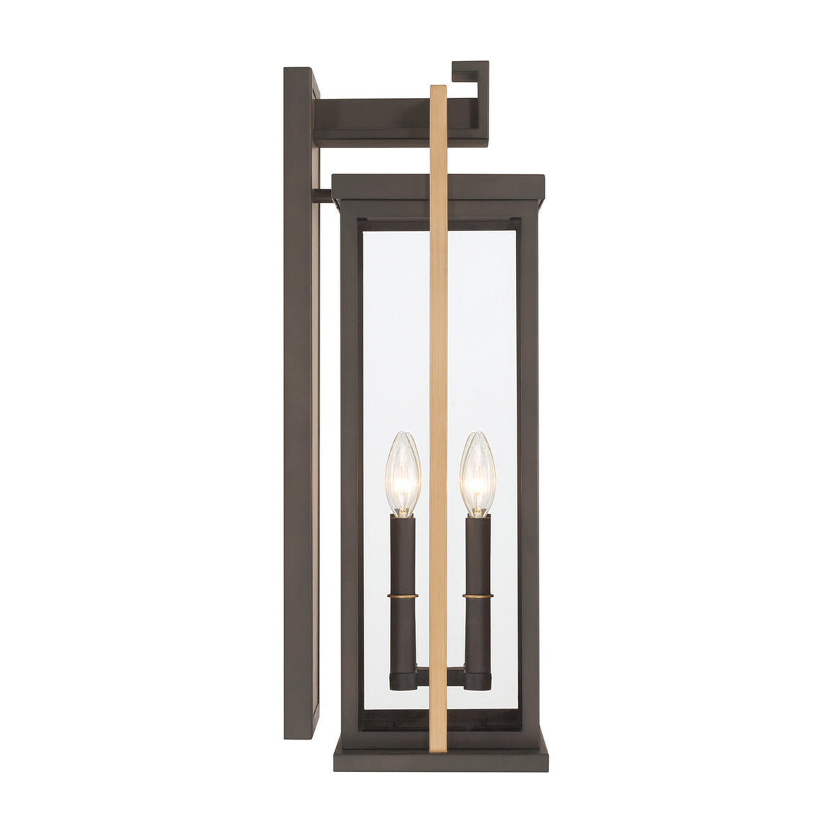 Quinlan Outdoor Wall Light, Large 24", Bronze and Textured Gold