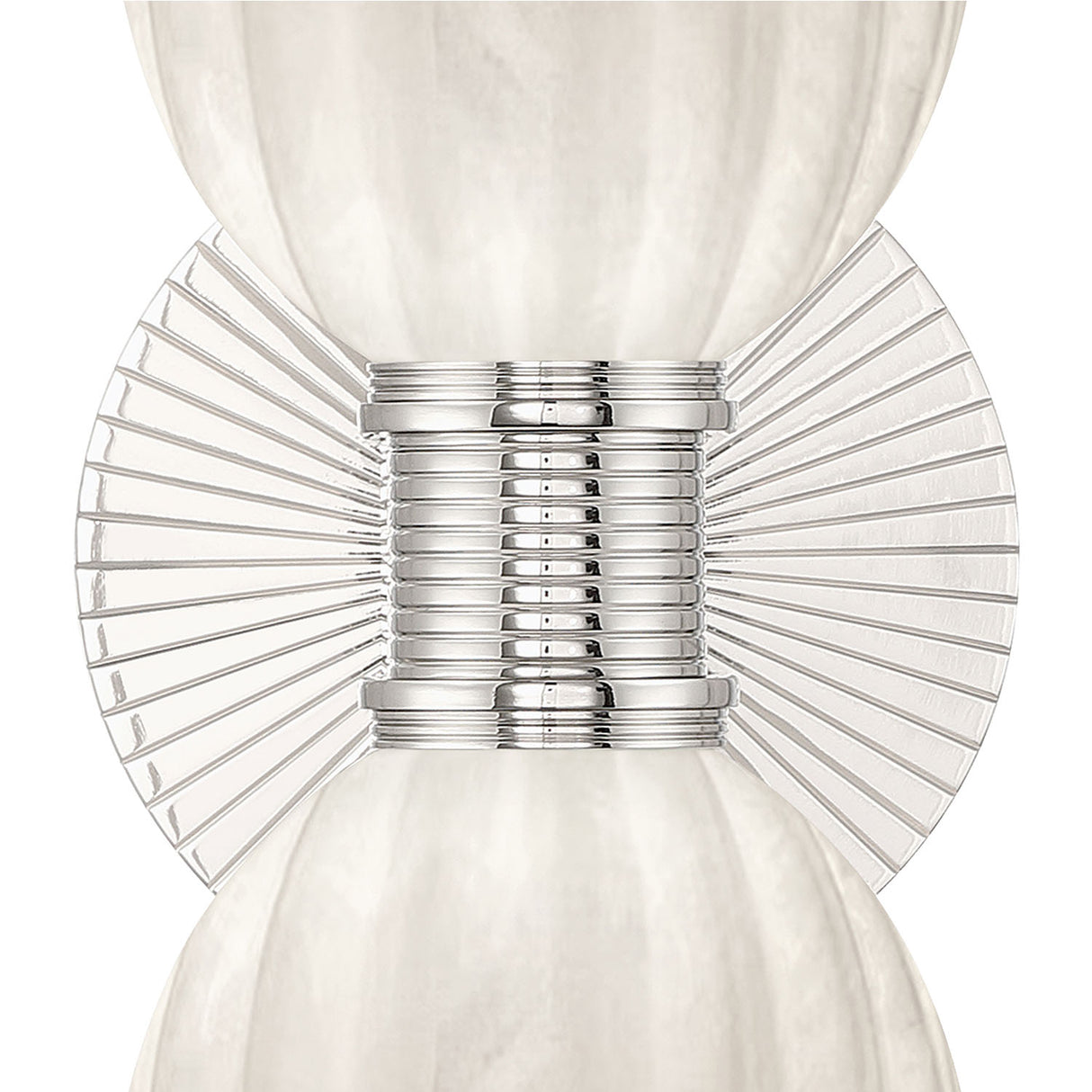 Elise 2 Light Vanity, Polished Nickel and Ribbed Strie Glass