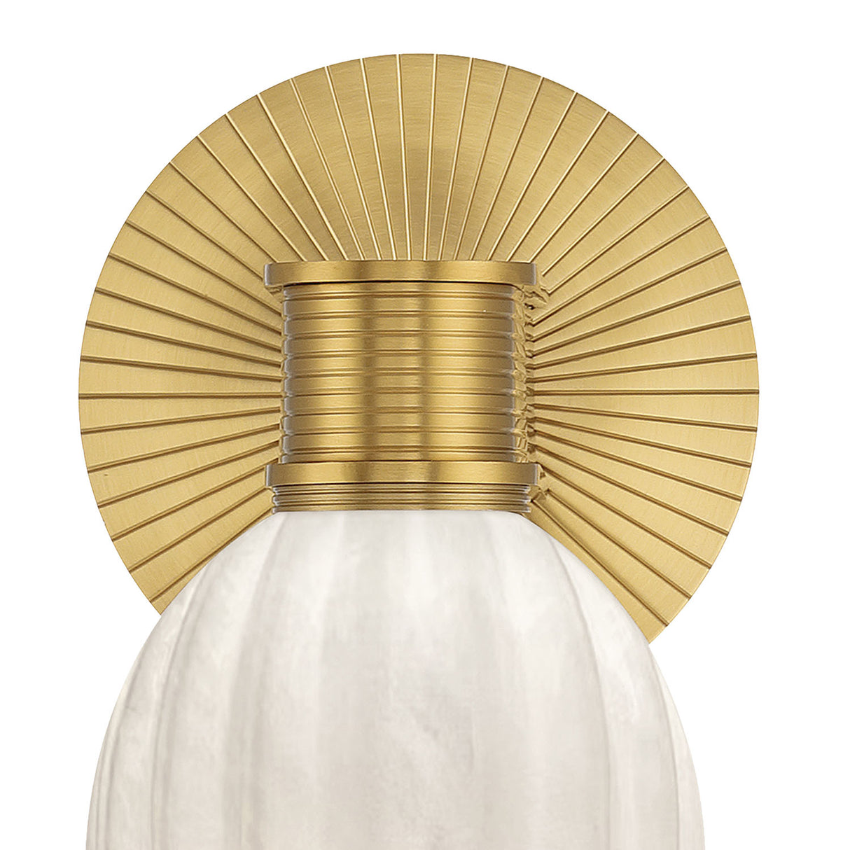 Elise Wall Sconce 11", Brass and Ribbed Strie Glass