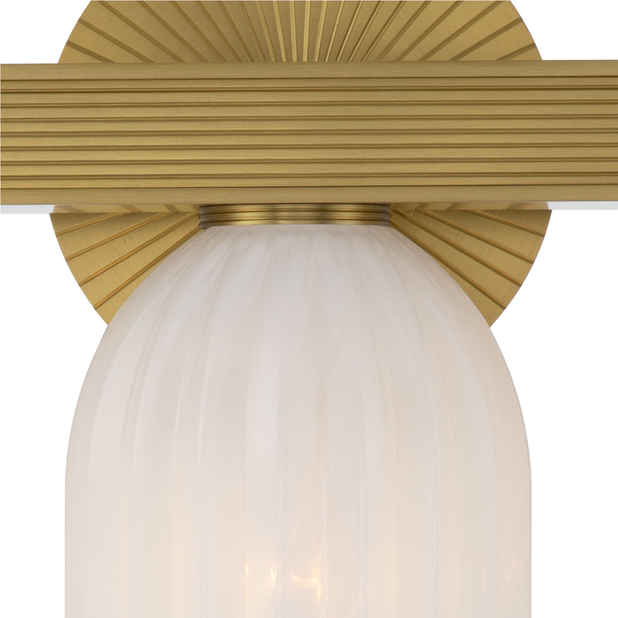 Elise 3 Light Vanity, Brass and Ribbed Strie Glass