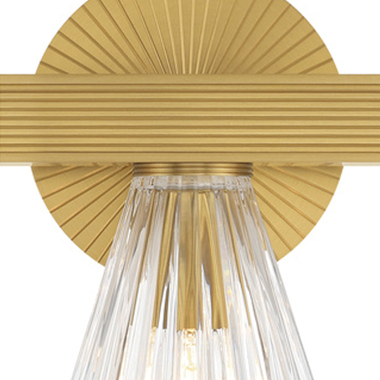 Eliza 3 Light Vanity, Brass and Clear Ribbed Glass