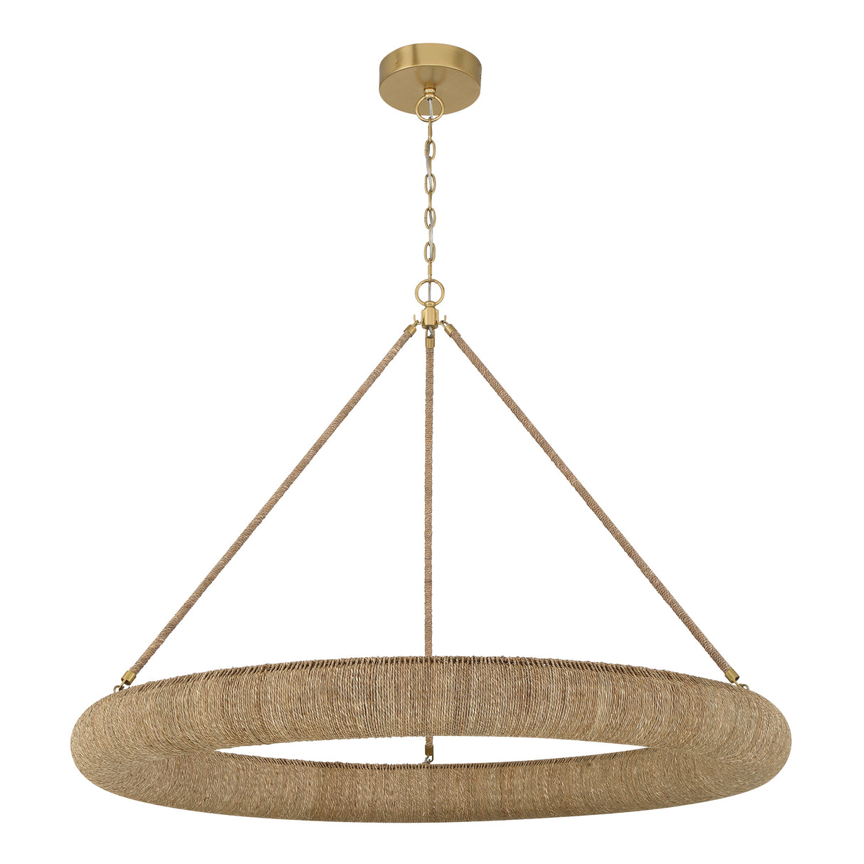 Seabrook LED Chandelier, Large 48", Lake Grass and Soft Brass