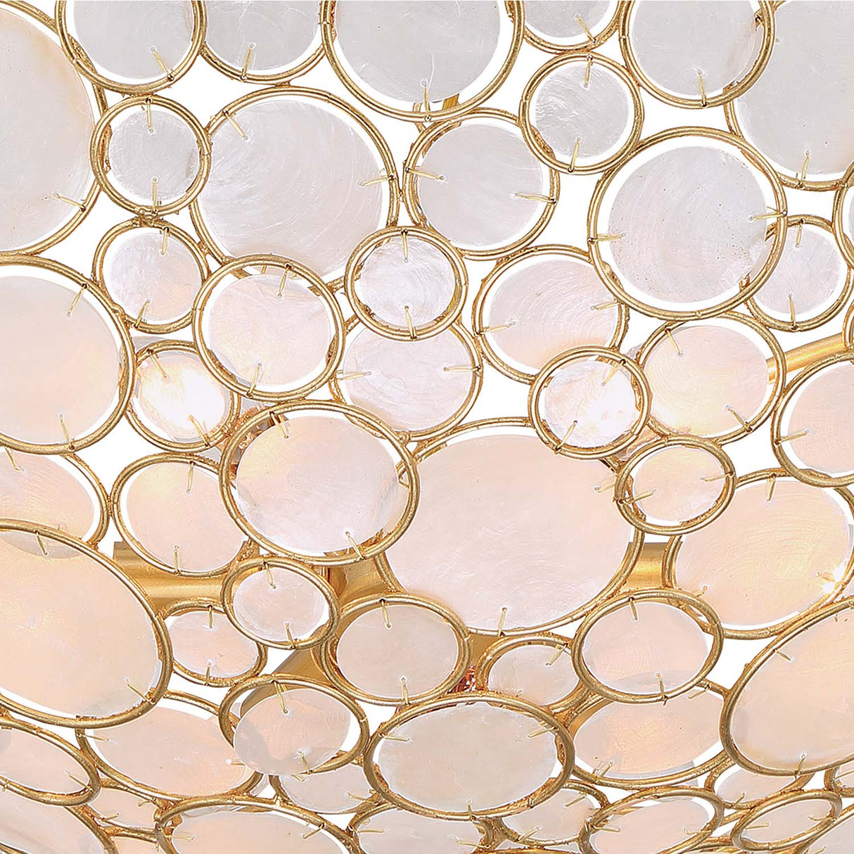 Aurelie Pendant 24", Antique Gold with Capiz Shell