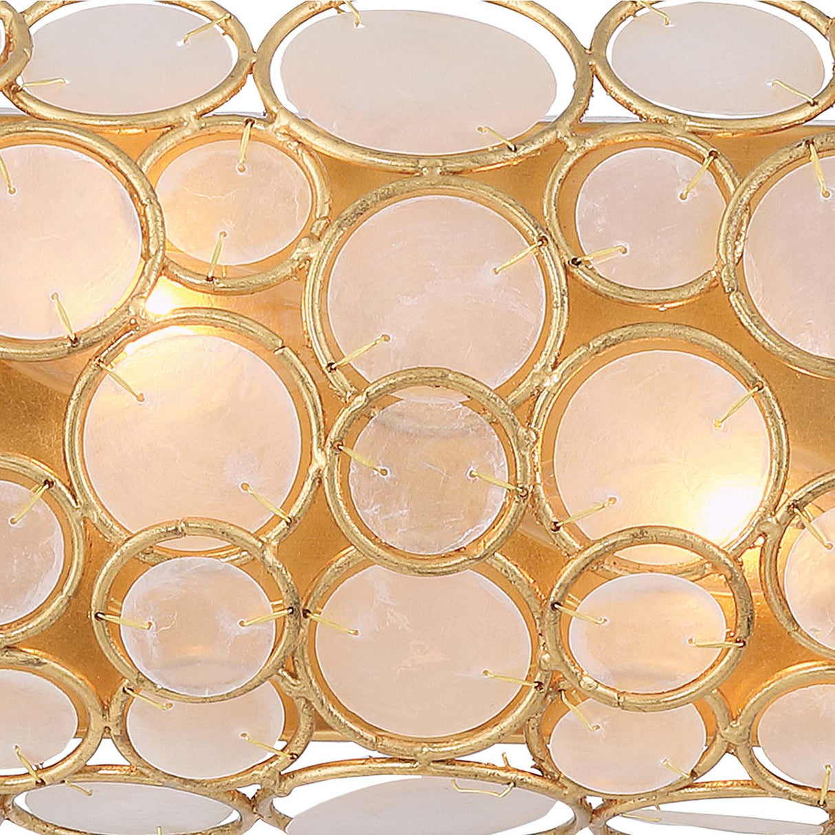 Aurelie 4 Light Vanity, Antique Gold and Capiz Shell