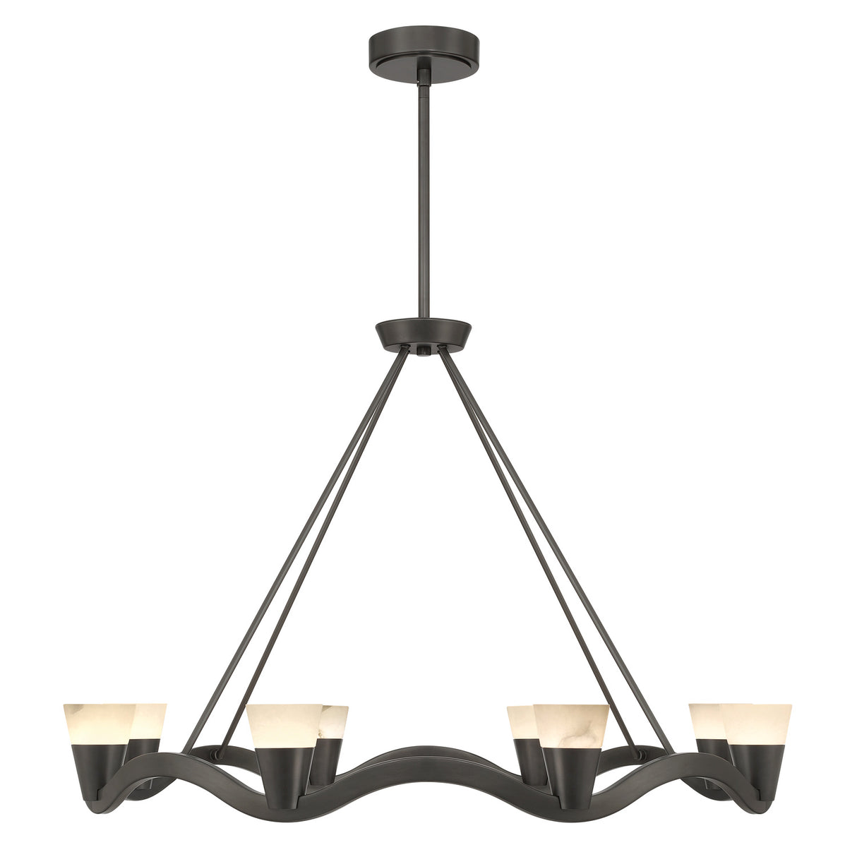 Josie LED Chandelier 39", Old Bronze and Alabaster