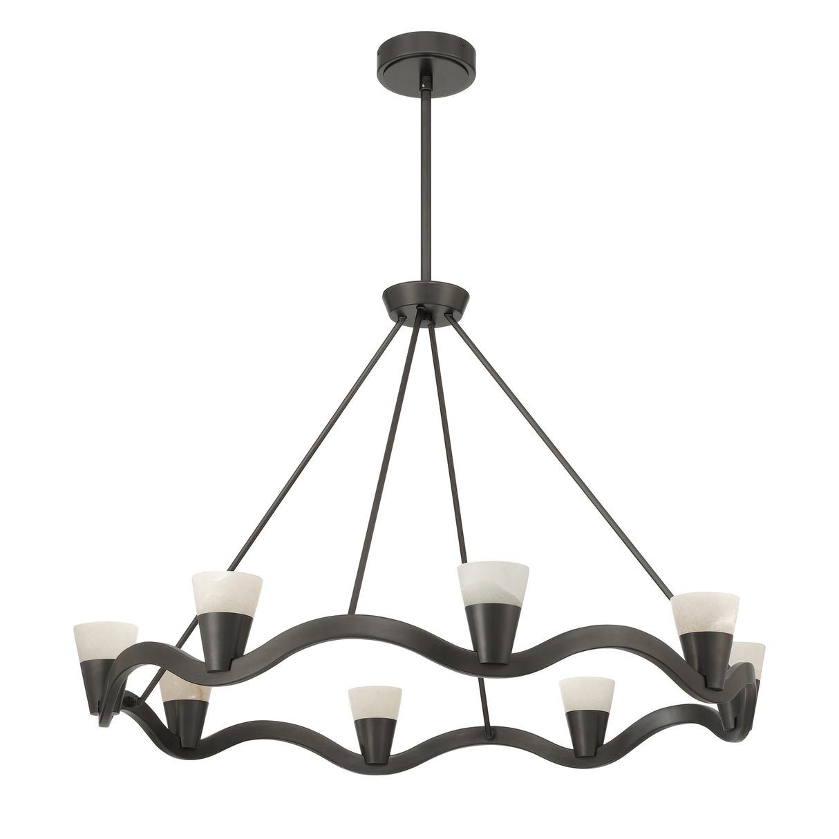 Josie LED Chandelier 39", Old Bronze and Alabaster