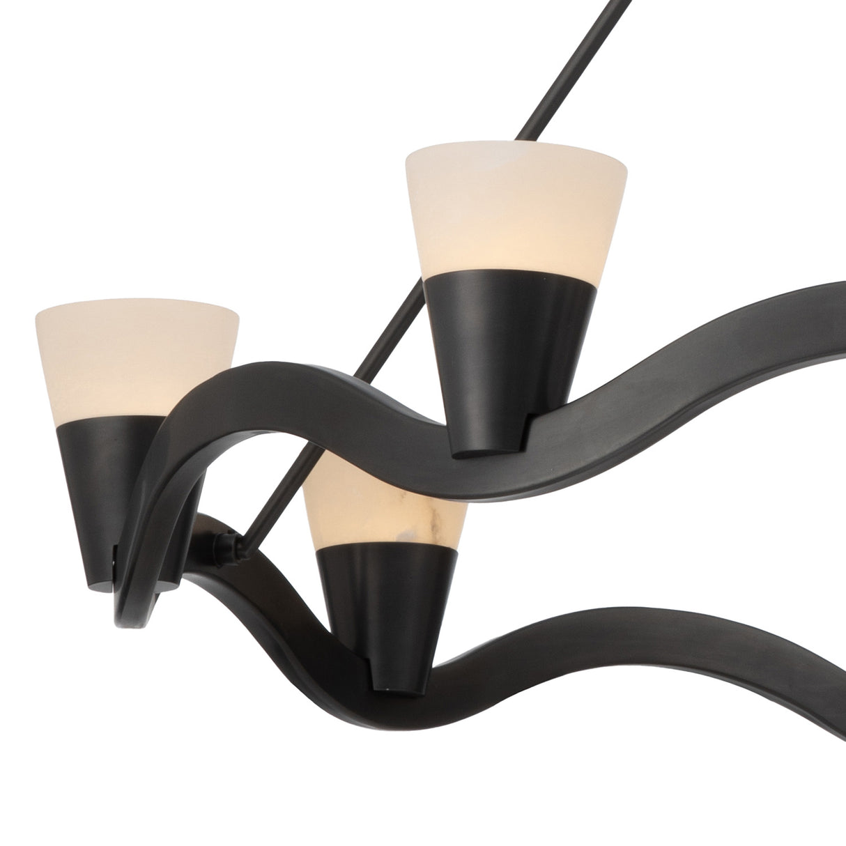 Josie LED Chandelier 39", Old Bronze and Alabaster