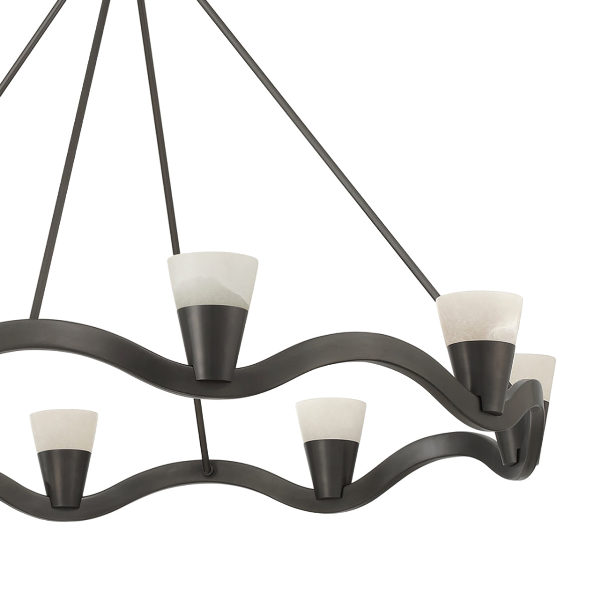 Josie LED Chandelier 39", Old Bronze and Alabaster