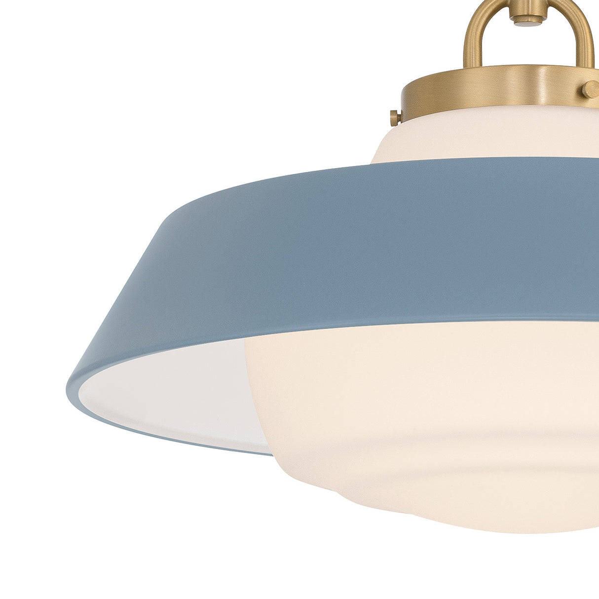 Blaine Medium Pendant 16", Brass and French Blue