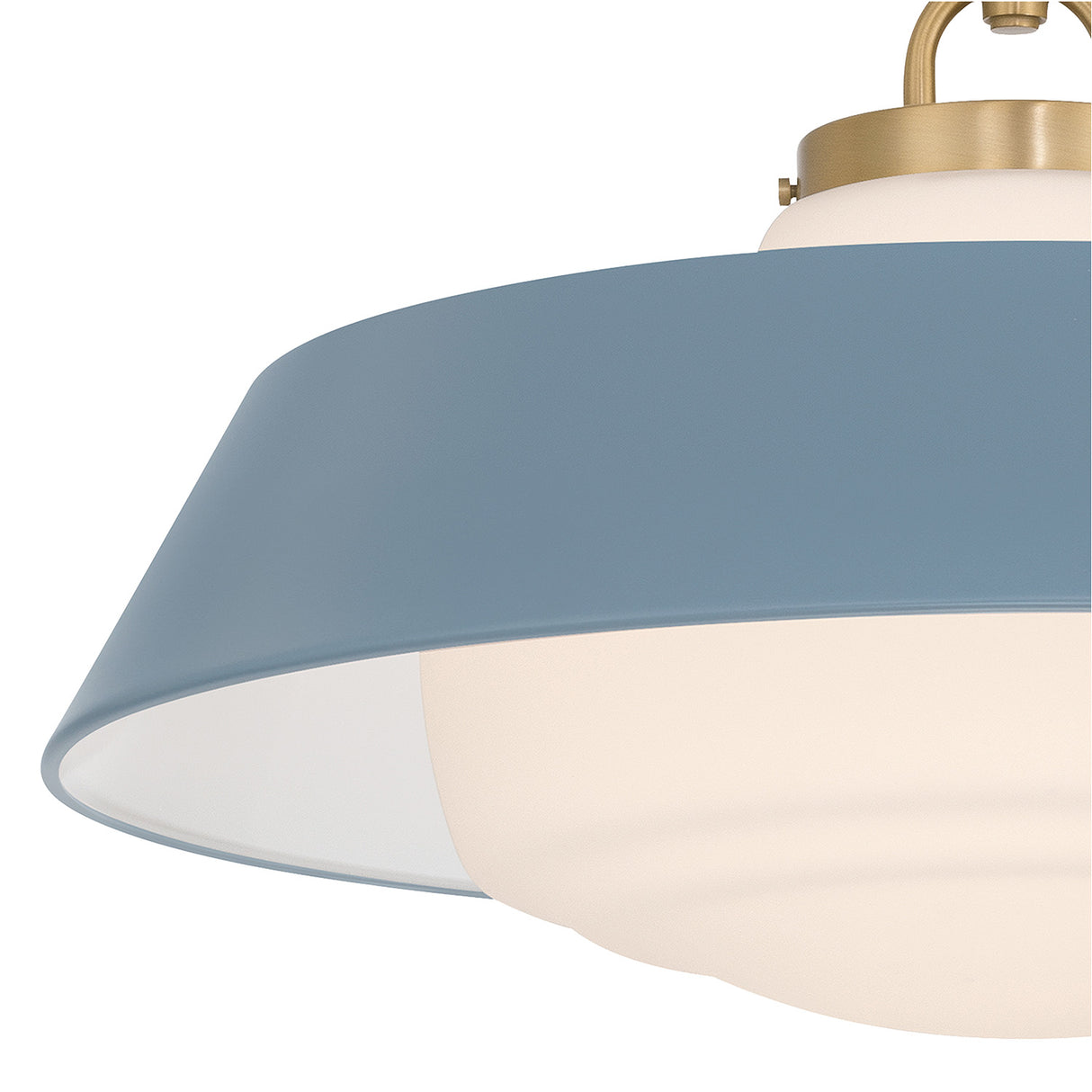 Blaine Large Pendant 20", Brass and French Blue
