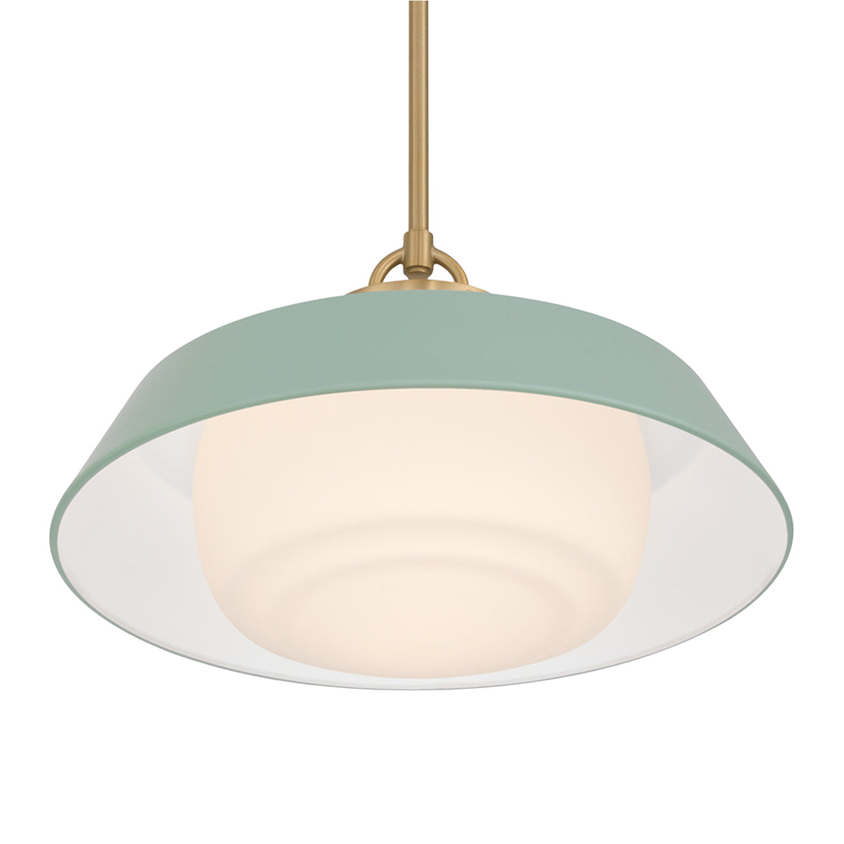 Blaine Large Pendant 20", Brass and Sage Green