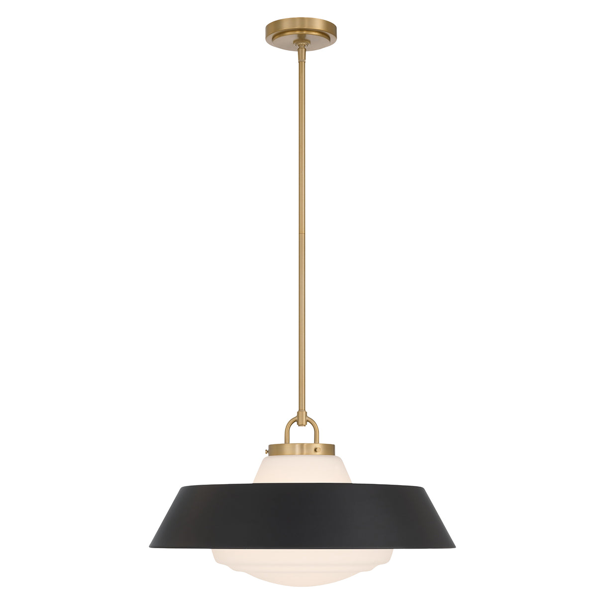 Blaine Large Pendant 20", Brass and Matte Black