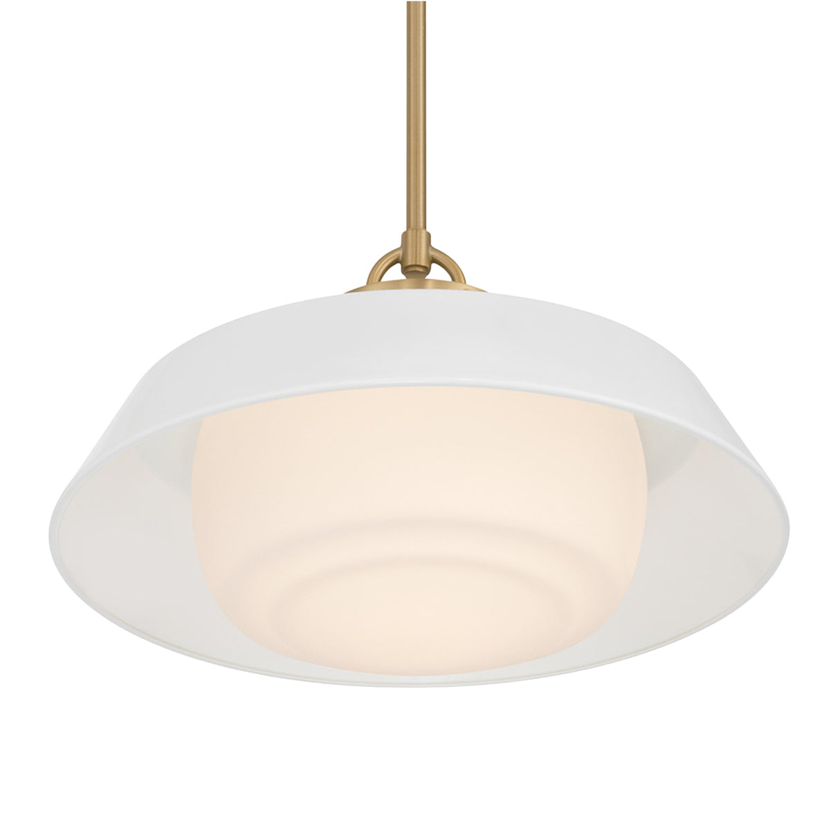 Blaine Large Pendant 20", Brass and White