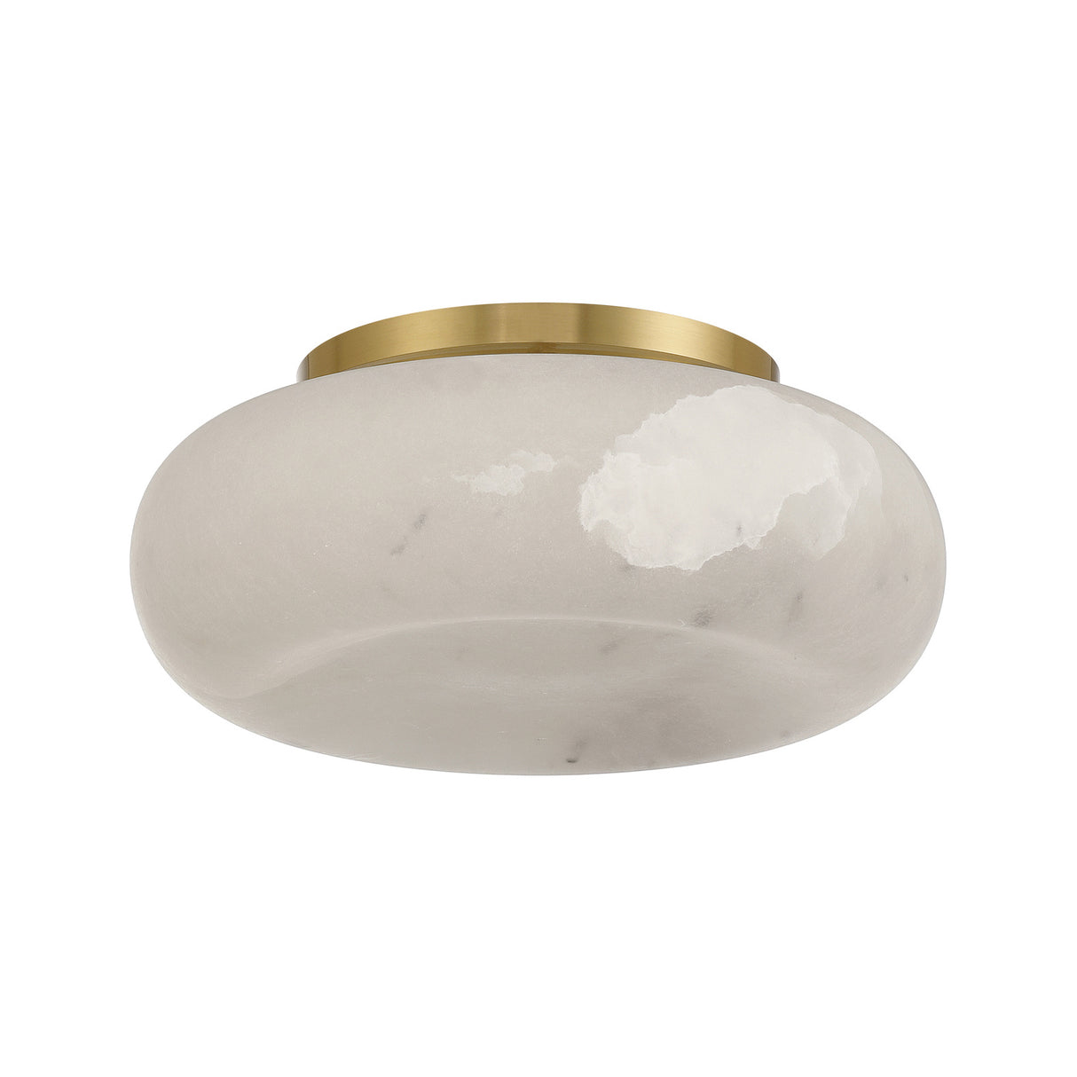 Clark LED Small Flush Mount 12", Aged Brass and Alabaster