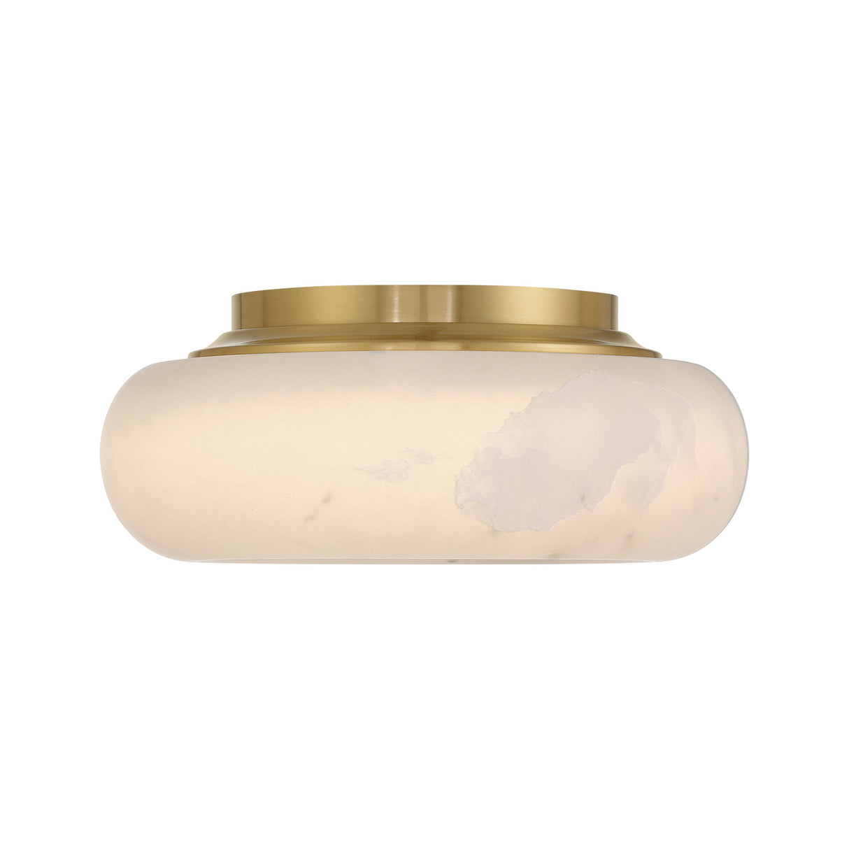 Clark LED Small Flush Mount 12", Aged Brass and Alabaster