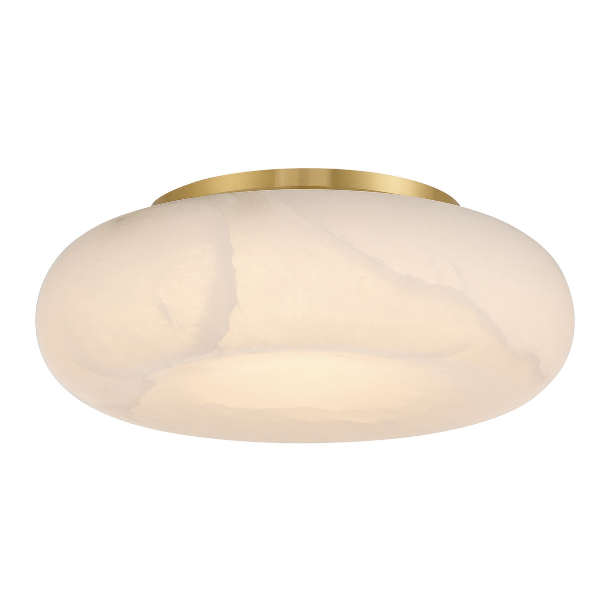 Clark LED Medium Flush Mount 16", Aged Brass and Alabaster