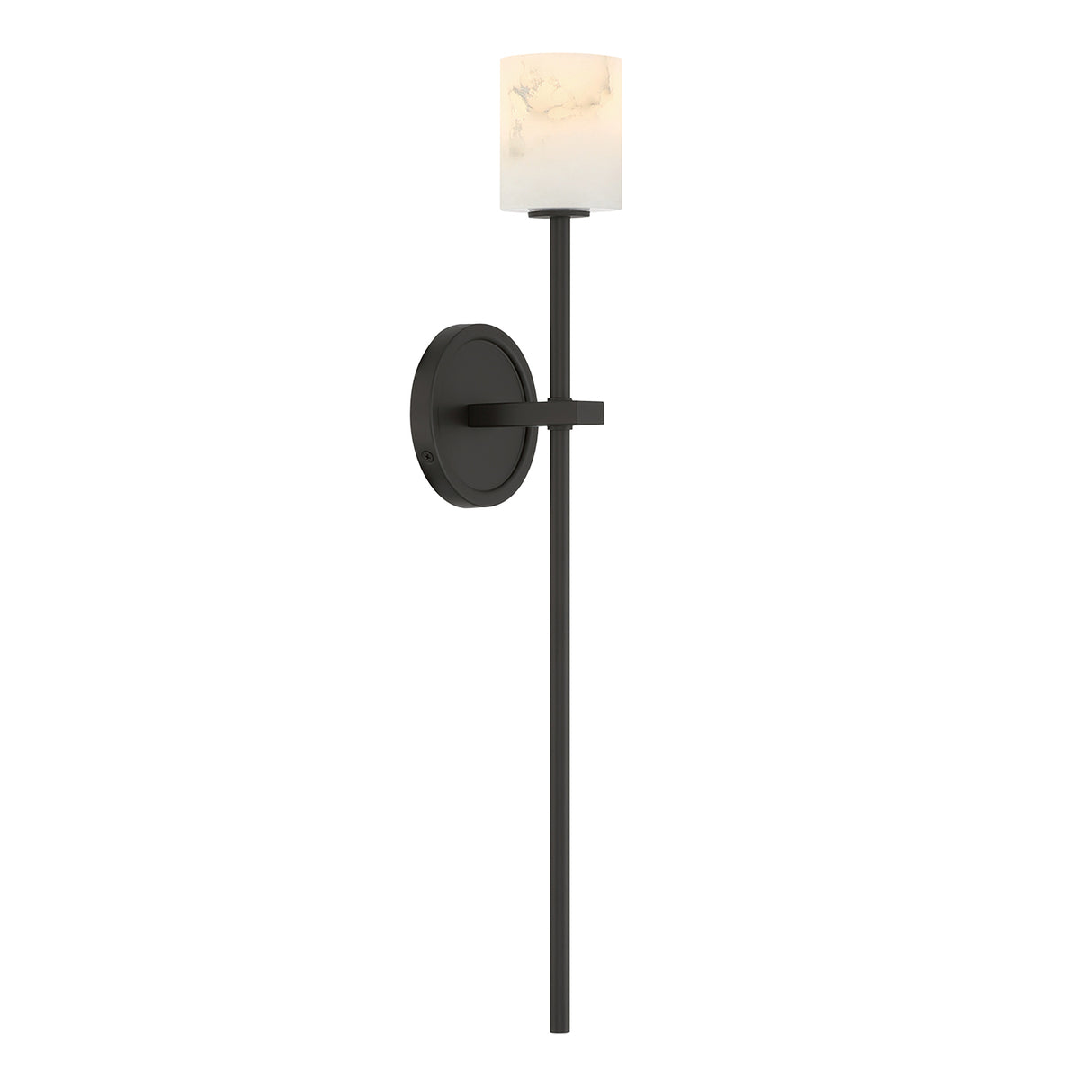 Arlo Wall Sconce 11", Matte Black and Alabaster