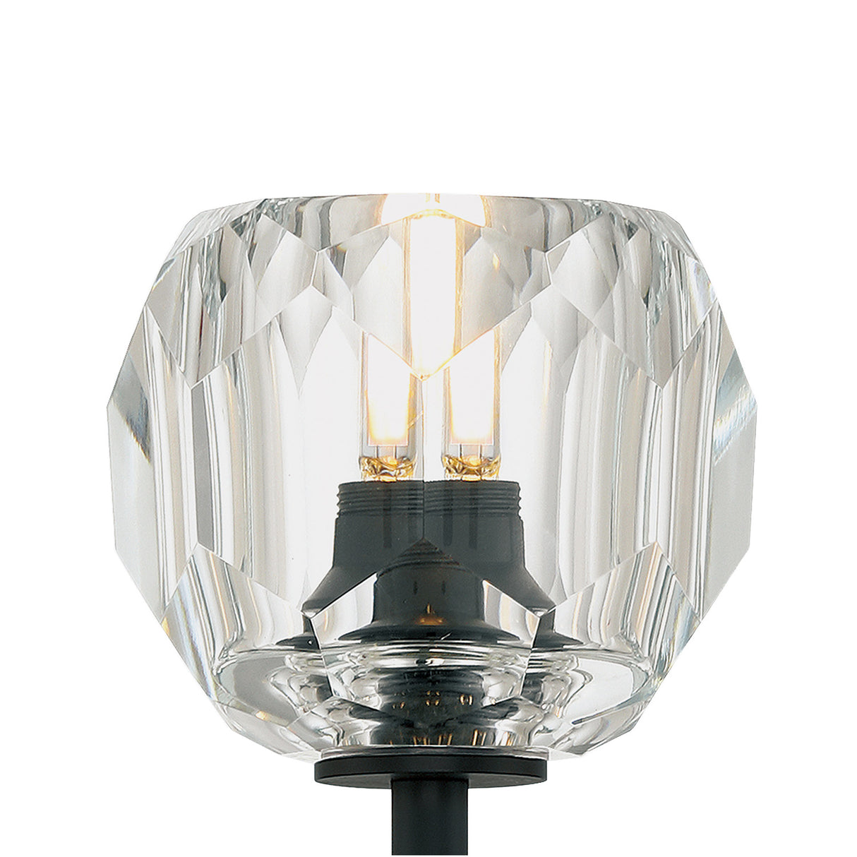 Silas Wall Sconce 11", Matte Black and Faceted Crystal