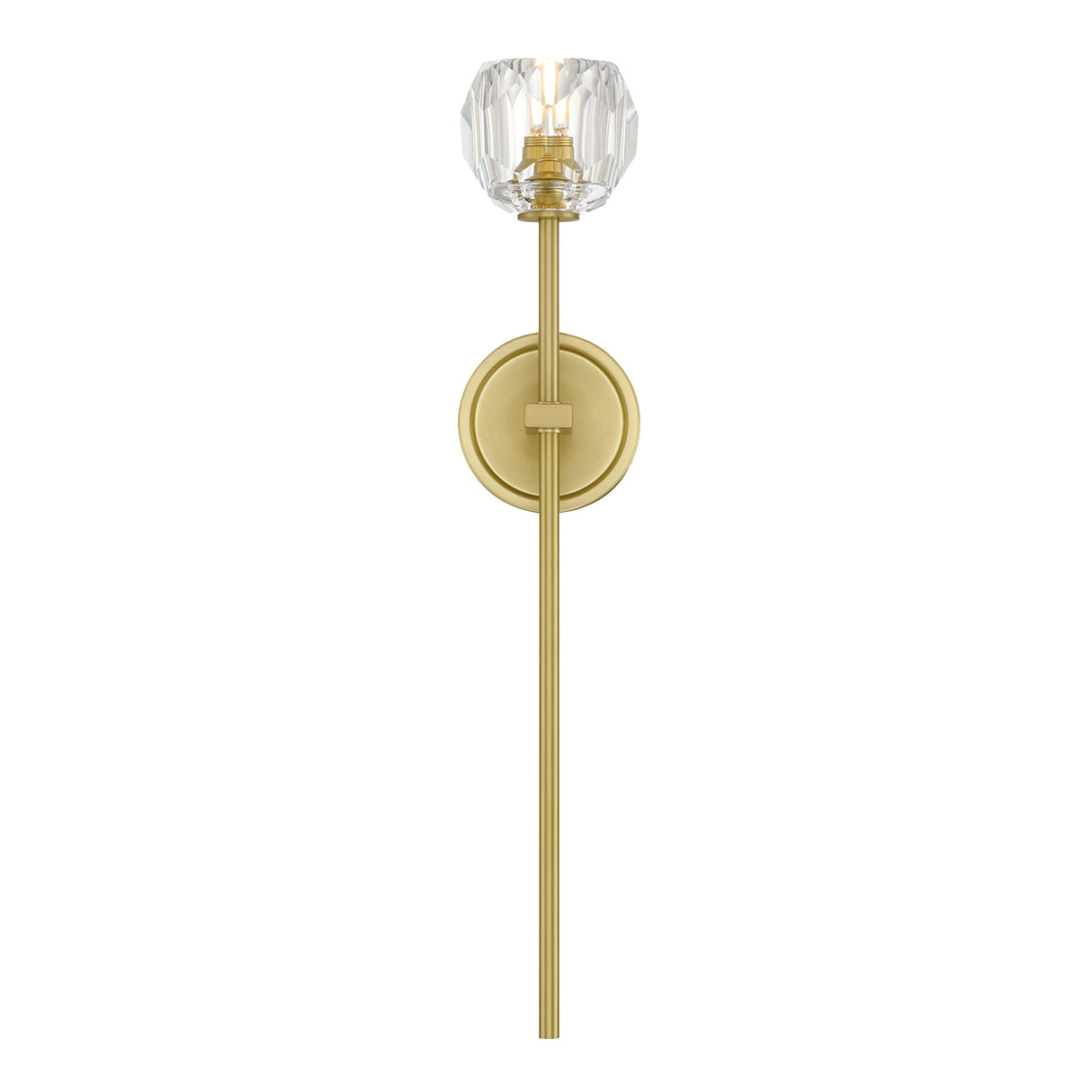 Silas Wall Sconce 11", Soft Brass and Faceted Crystal