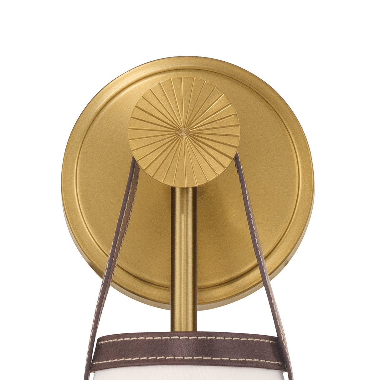 Spencer Wall Sconce 14", Brass with Brown Leather Accents