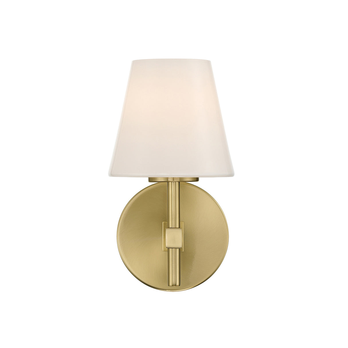 Atticus Wall Sconce 11", Brass and Opal Glass