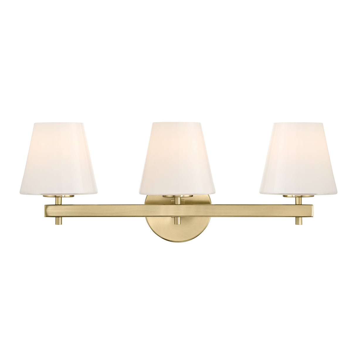 Atticus 3 Light Vanity, Brass and Opal Glass
