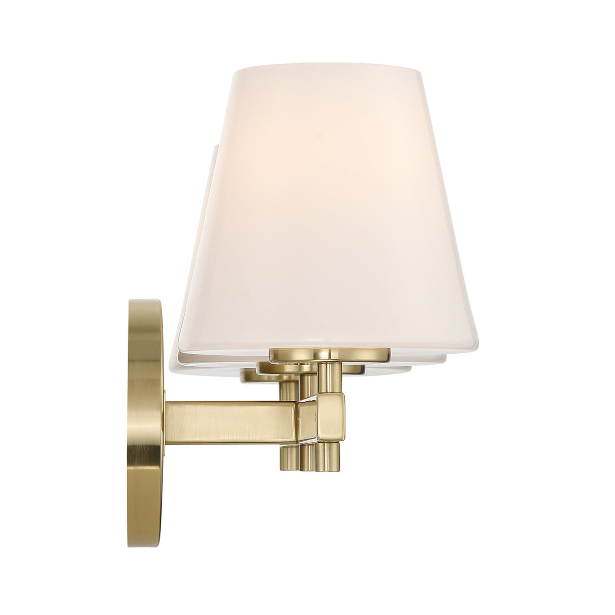 Atticus 3 Light Vanity, Brass and Opal Glass
