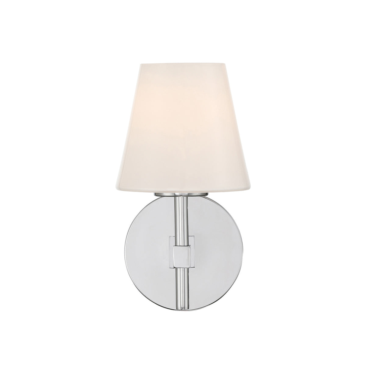 Atticus Wall Sconce 11", Chrome and Opal Glass
