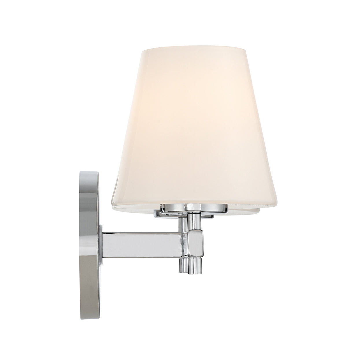 Atticus 2 Light Vanity, Chrome and Opal Glass