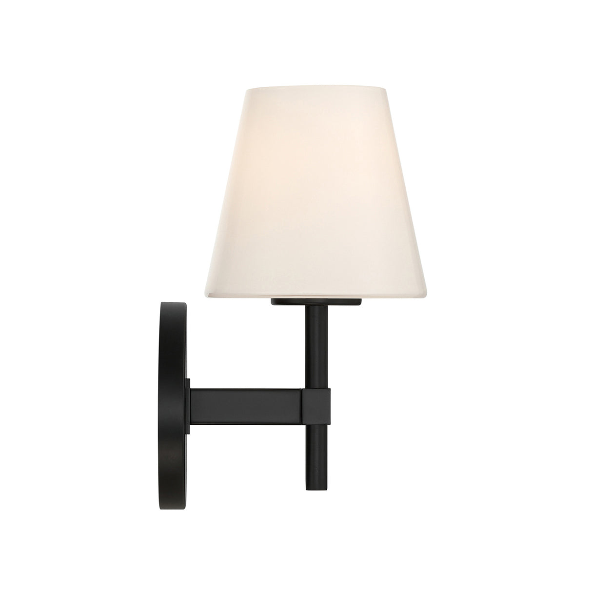 Atticus Wall Sconce 11", Black and Opal Glass