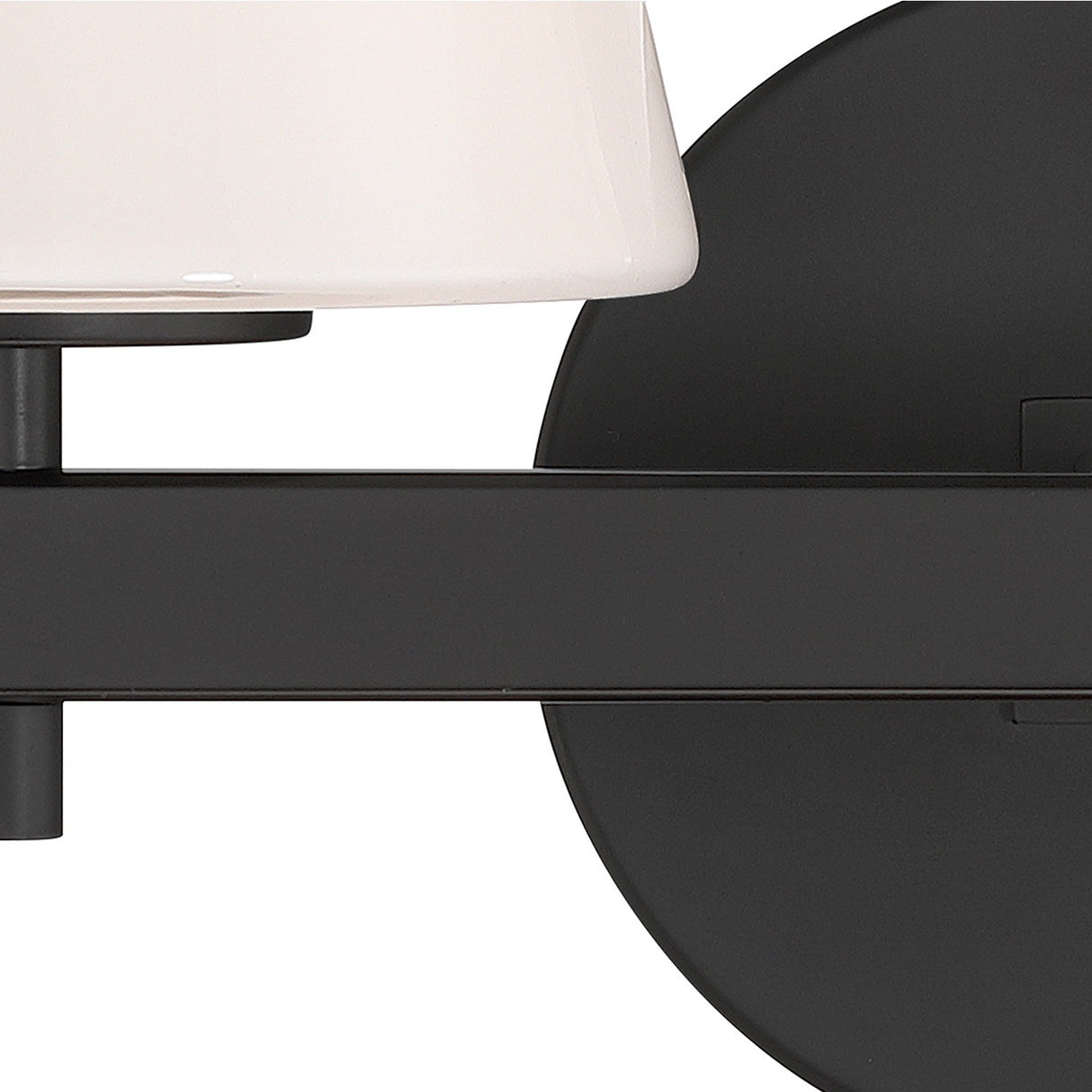 Atticus 2 Light Vanity, Black and Opal Glass