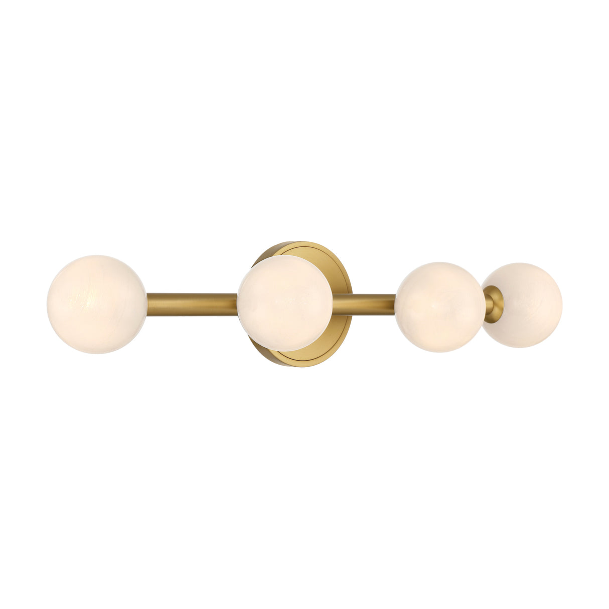 Ashton 4 Light Wall Sconce, Brass and Strie Glass