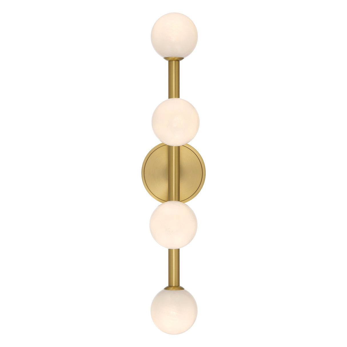 Ashton 4 Light Wall Sconce, Brass and Strie Glass
