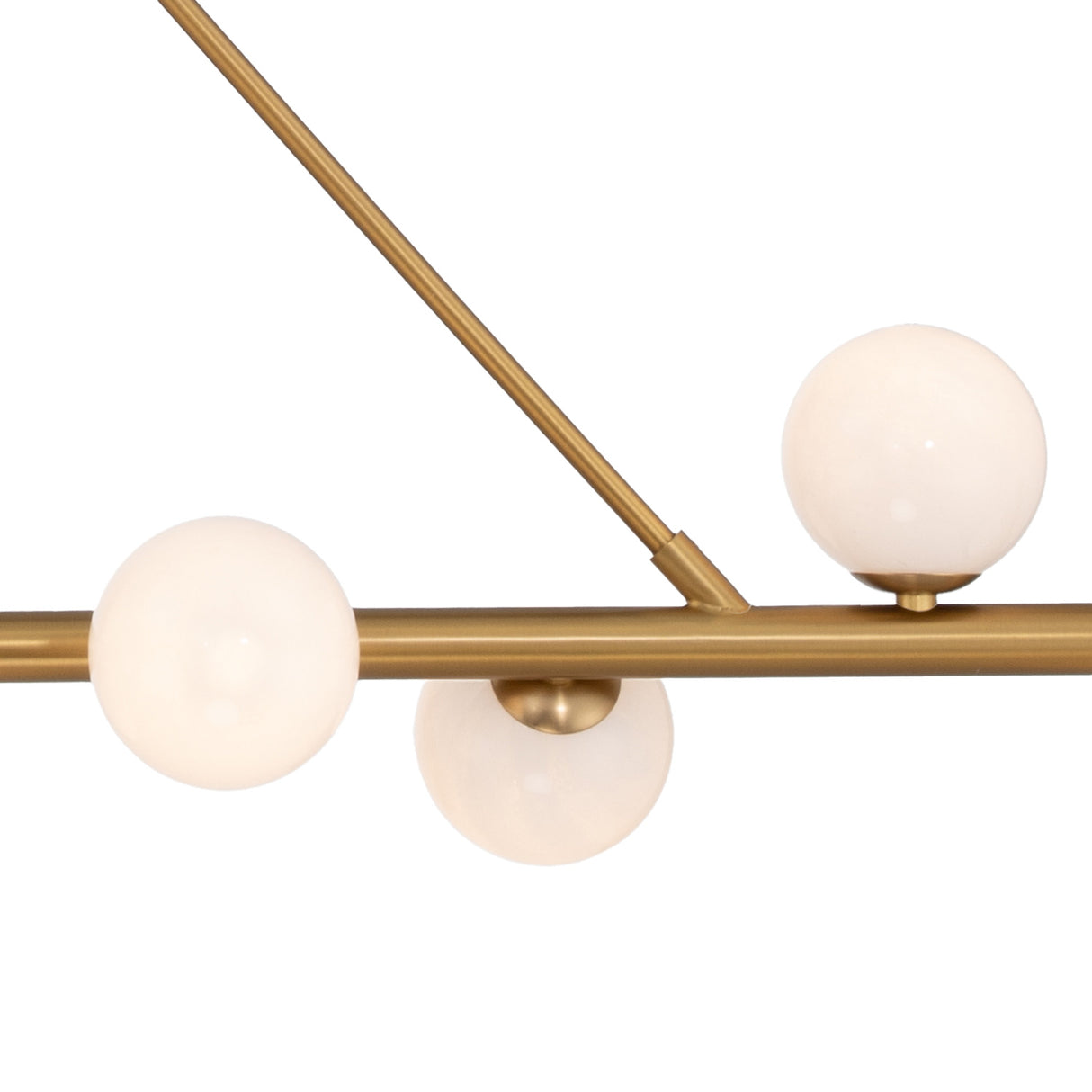 Ashton 11 Light Linear Chandelier 46", Brass and Strie Glass