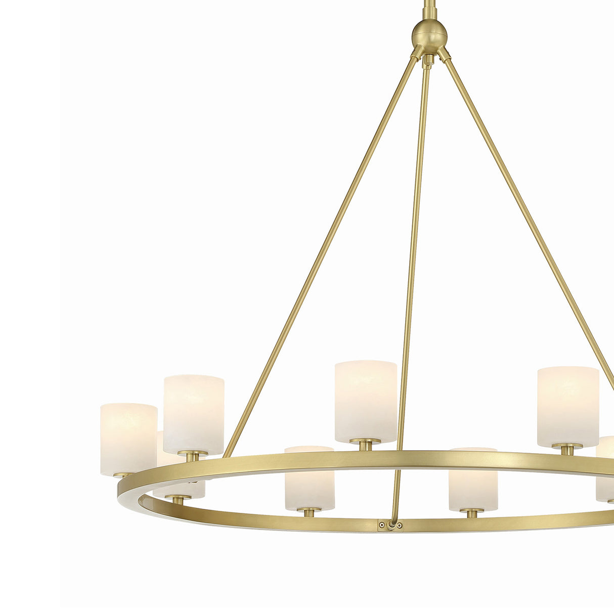 Arlo 10 Light Ring Chandelier 35", Soft Brass and Alabaster