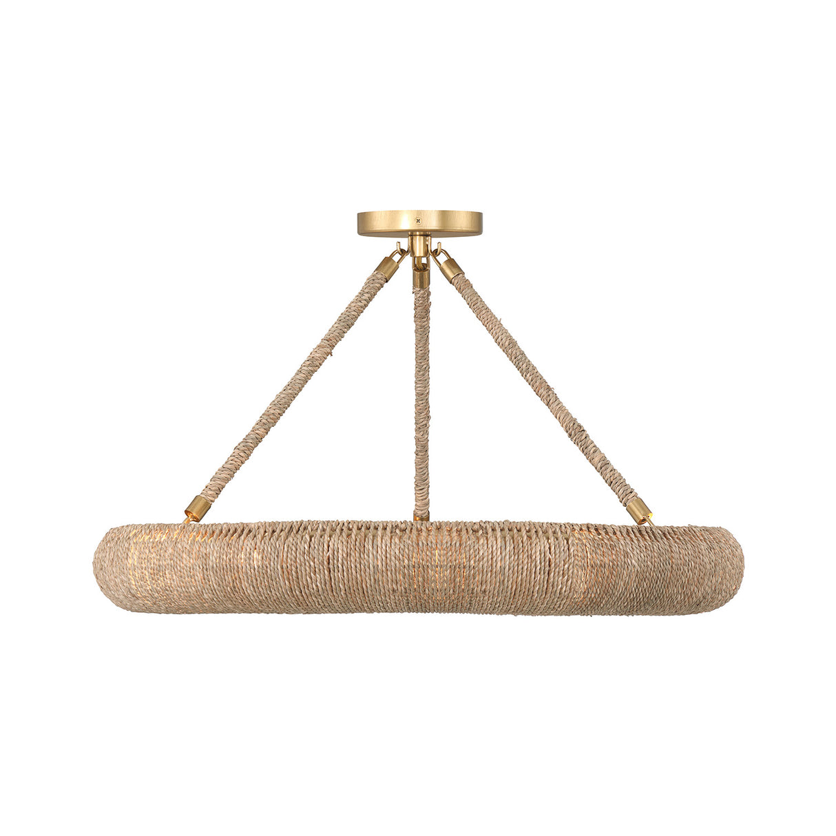 Seabrook LED Semi-Flush, Small 24", Lake Grass and Soft Brass
