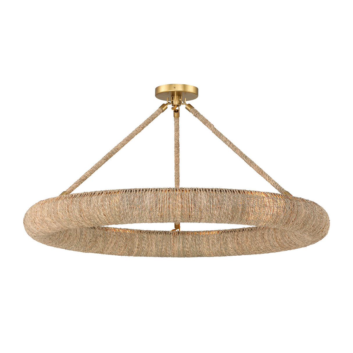 Seabrook LED Semi-Flush, Medium 32", Lake Grass and Soft Brass