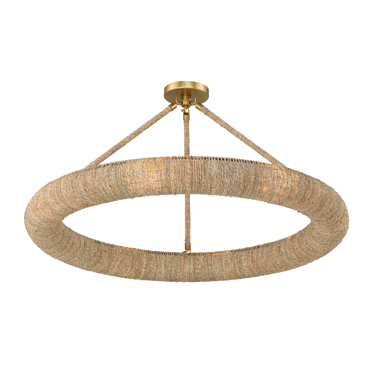 Seabrook LED Semi-Flush, Medium 32", Lake Grass and Soft Brass