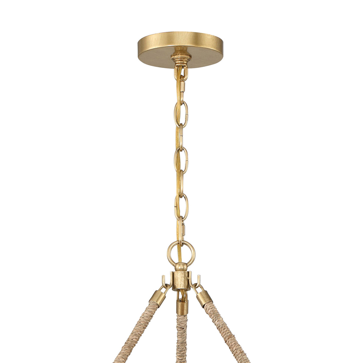 Seabrook LED Chandelier, Medium 32", Lake Grass and Soft Brass