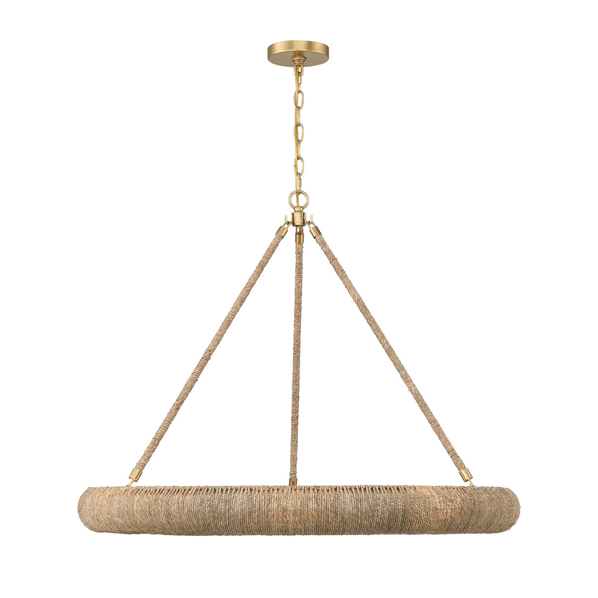 Seabrook LED Chandelier, Medium 32", Lake Grass and Soft Brass